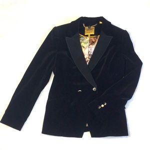 Ted Baker black velvet blazer jacket worn 2x